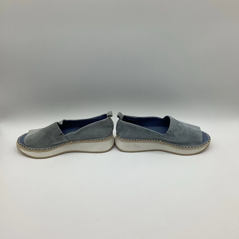988. DKNY Orza Baby Blue Suede Wedge Sandals NWT Size 9